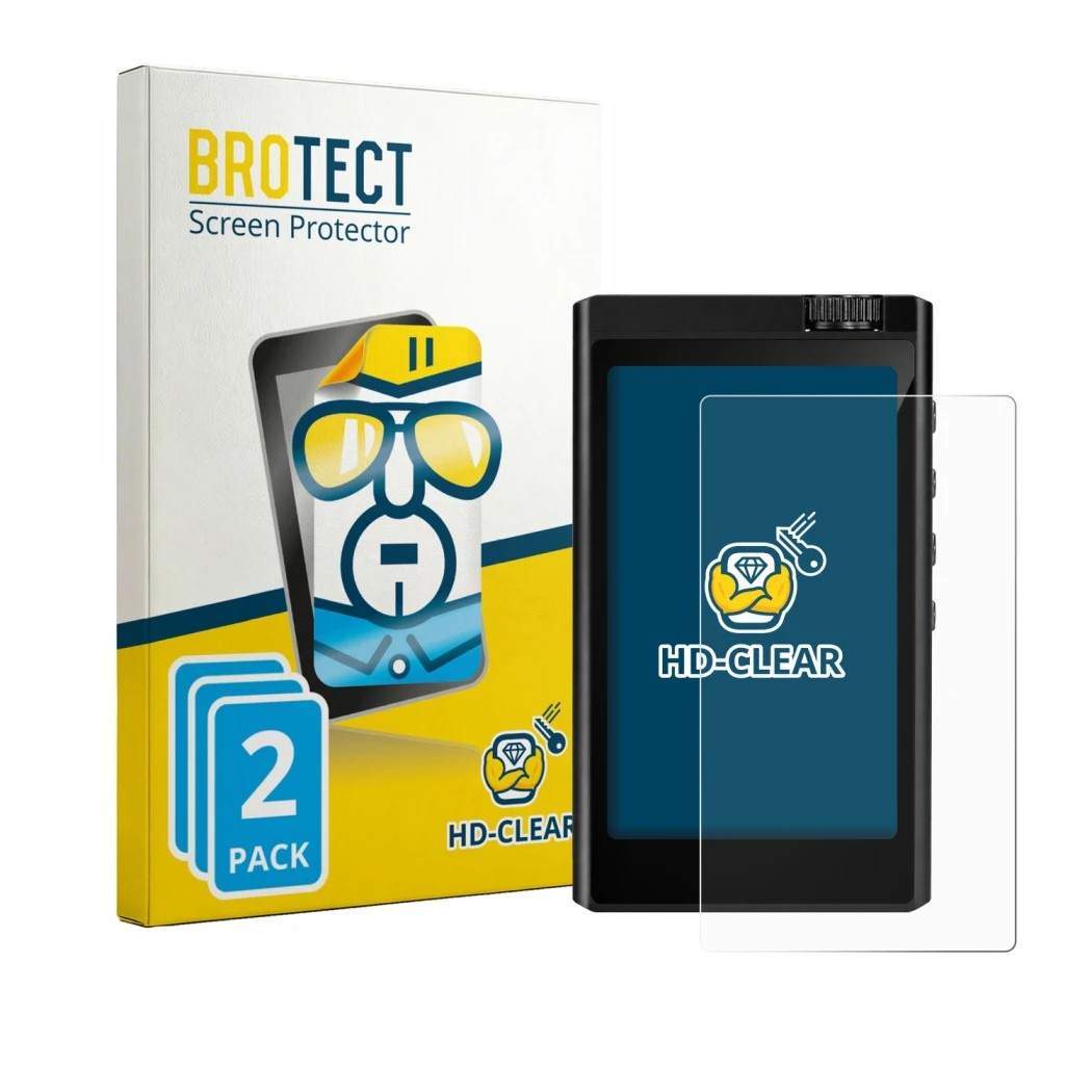 Parte frontale di una confezione del prodotto con il logo del marchio BROTECT. Accanto è raffigurato il dispositivo Surfans F3