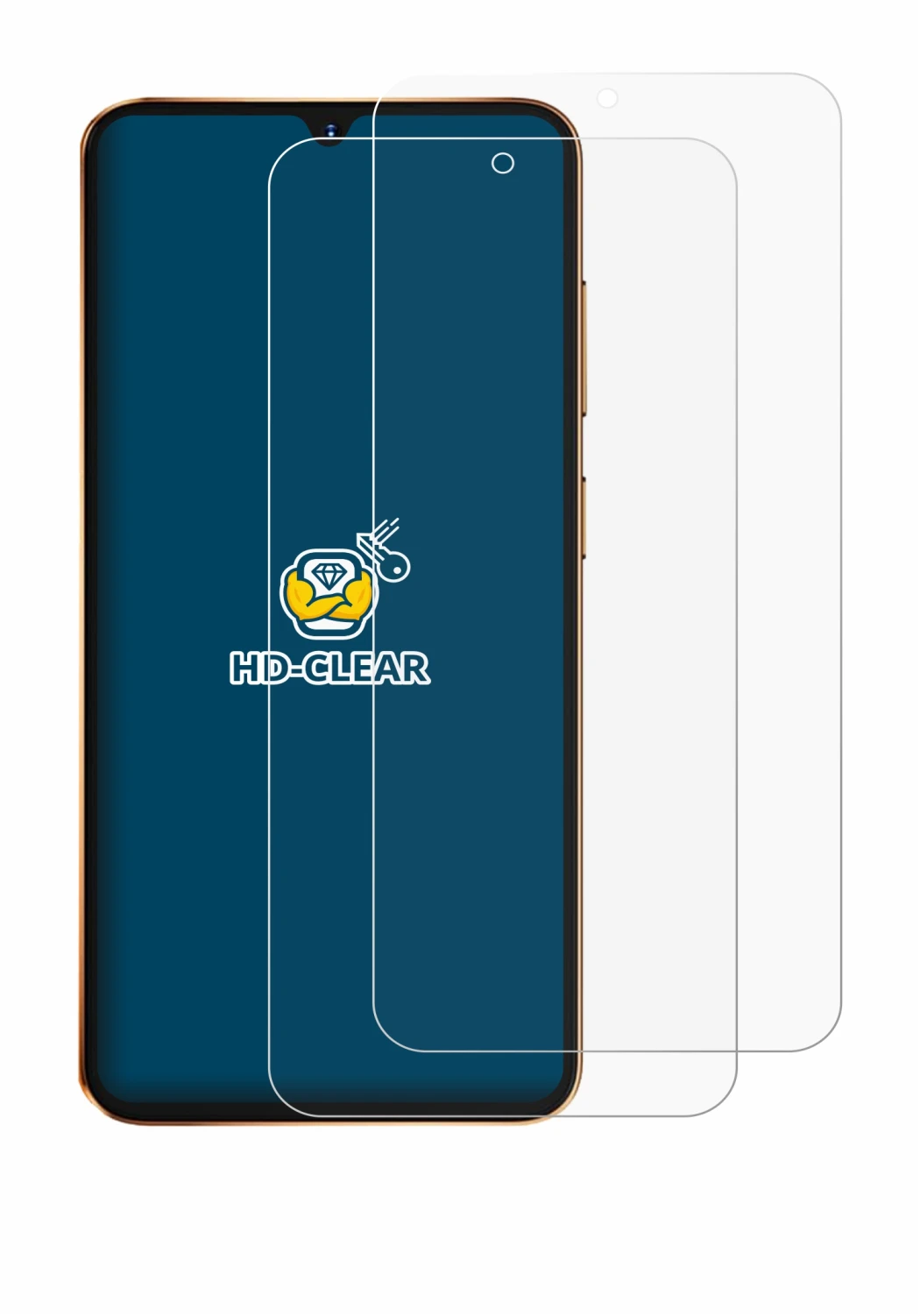 Immagine del dispositivo Hotwav A17 Pro Max con un'ampia varietà di protezioni per lo schermo.