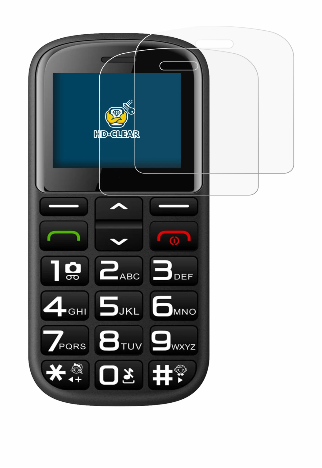 Immagine del dispositivo artfone CS182 con un'ampia varietà di protezioni per lo schermo.