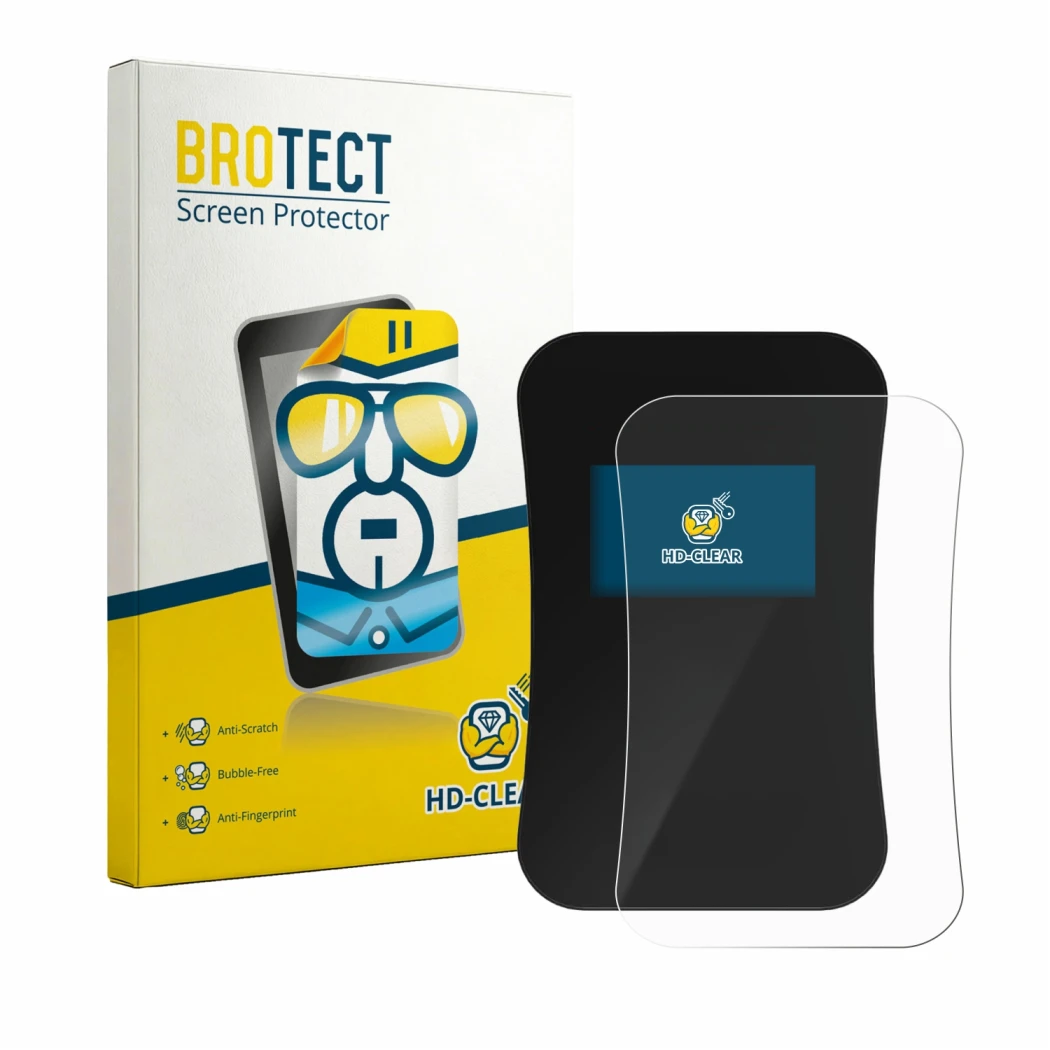 Parte frontale di una confezione del prodotto con il logo del marchio BROTECT. Accanto è raffigurato il dispositivo DaheimLade