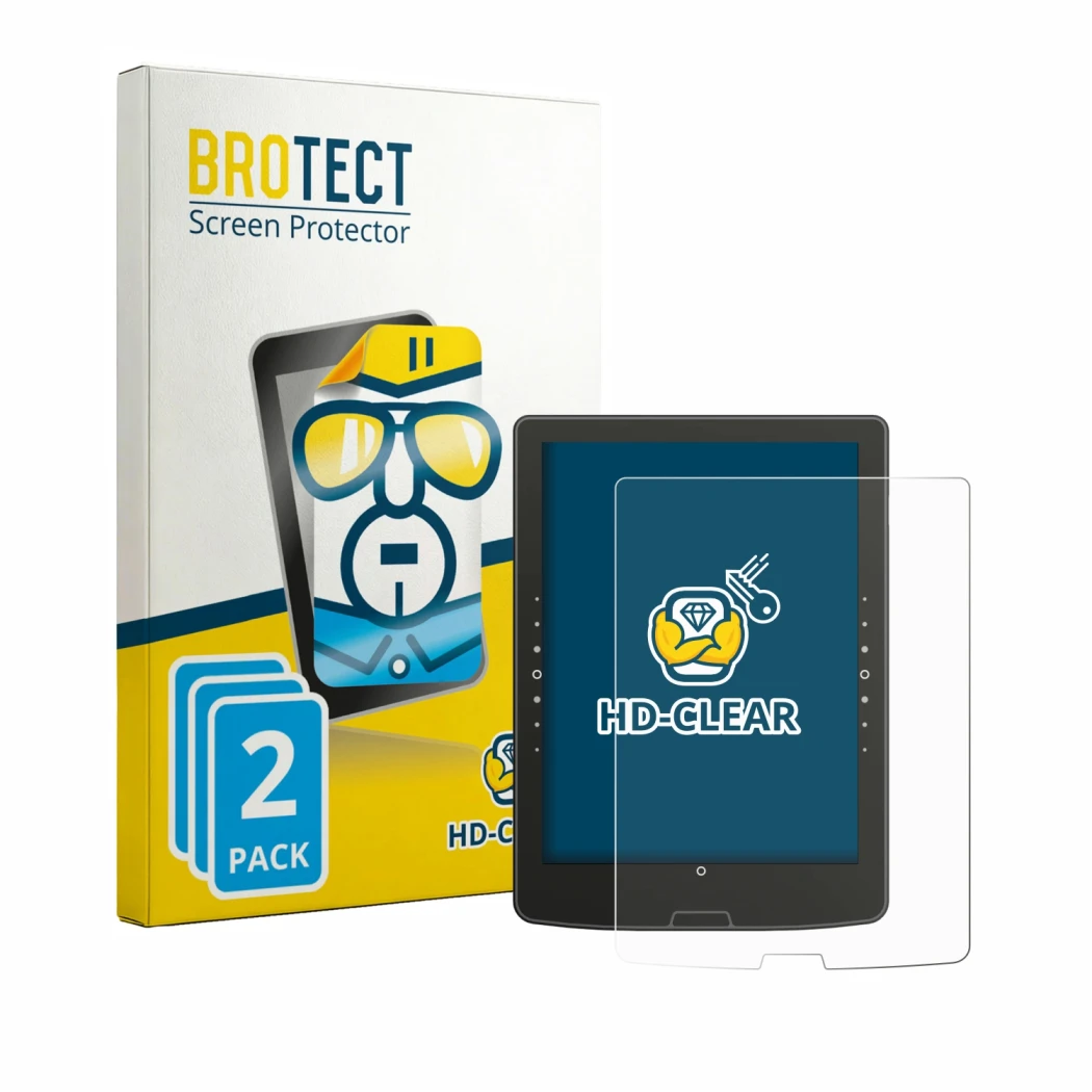 Parte frontale di una confezione del prodotto con il logo del marchio BROTECT. Accanto è raffigurato il dispositivo inkBOOK So