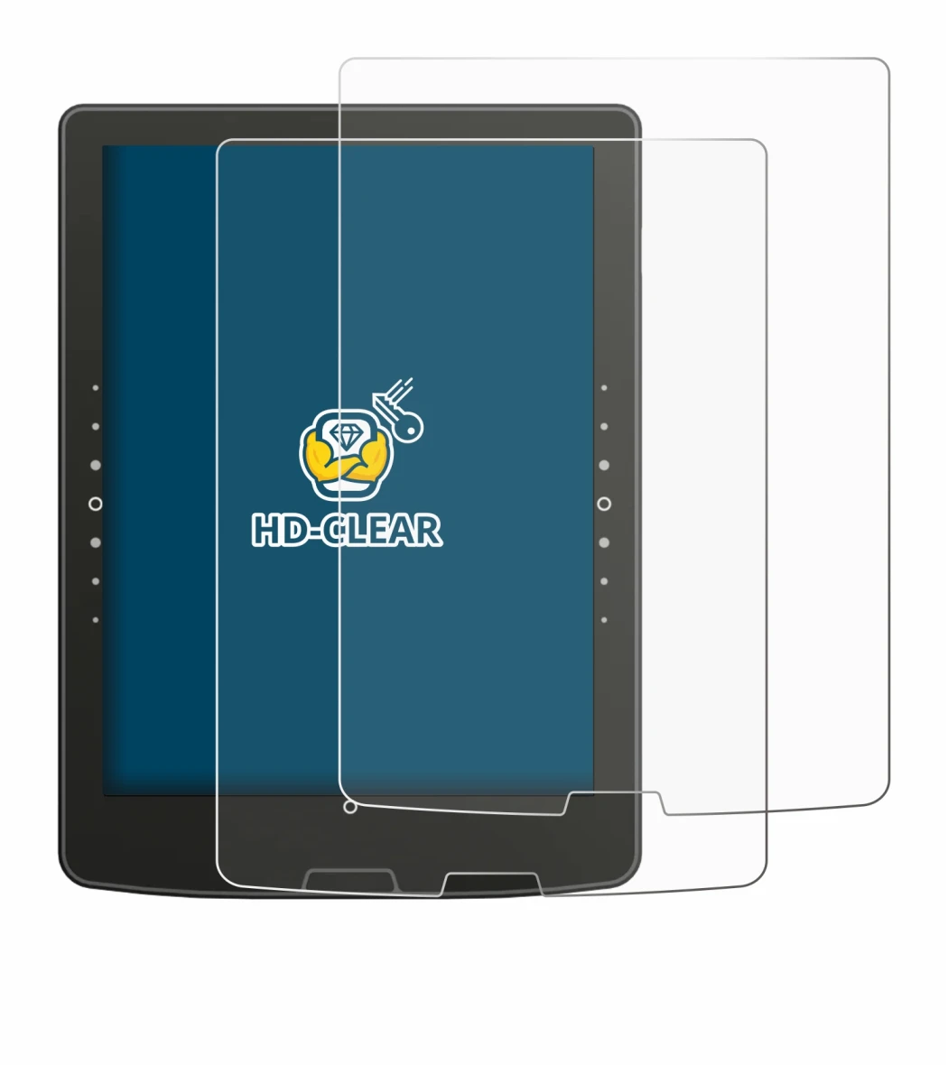 Immagine del dispositivo inkBOOK Solaris con un'ampia varietà di protezioni per lo schermo.