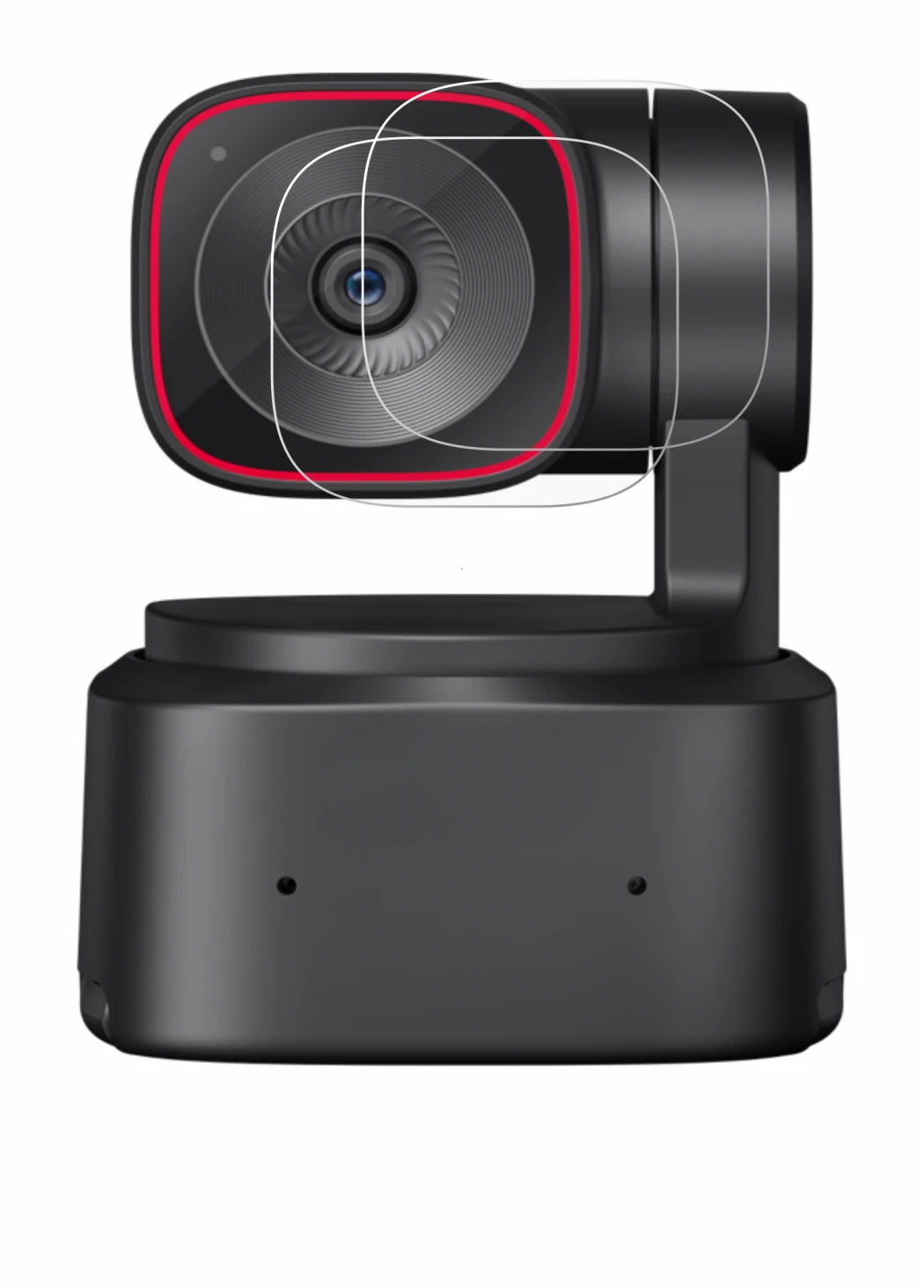 Immagine del dispositivo OBSBOT Tiny 2 Lite con un'ampia varietà di protezioni per lo schermo.