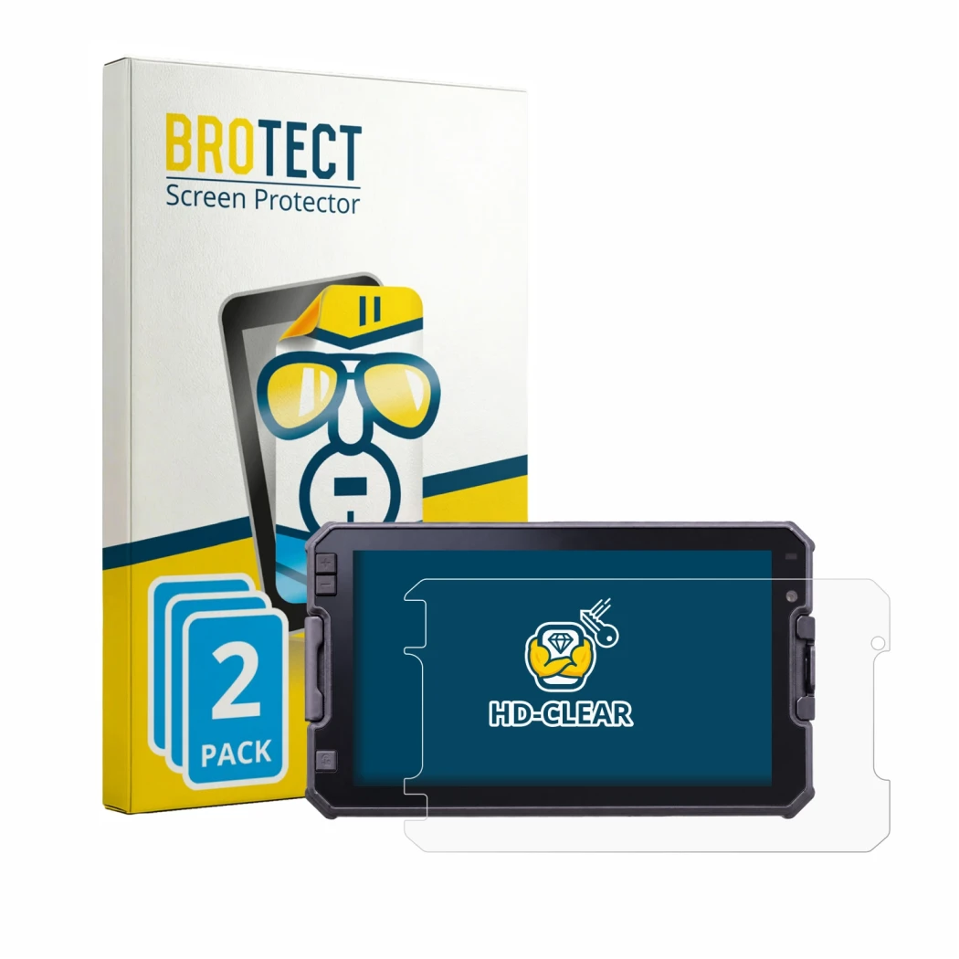 Parte frontale di una confezione del prodotto con il logo del marchio BROTECT. Accanto è raffigurato il dispositivo DMD NOR7E