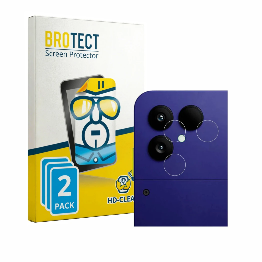 Parte frontale di una confezione del prodotto con il logo del marchio BROTECT. Accanto è raffigurato il dispositivo Fairphone