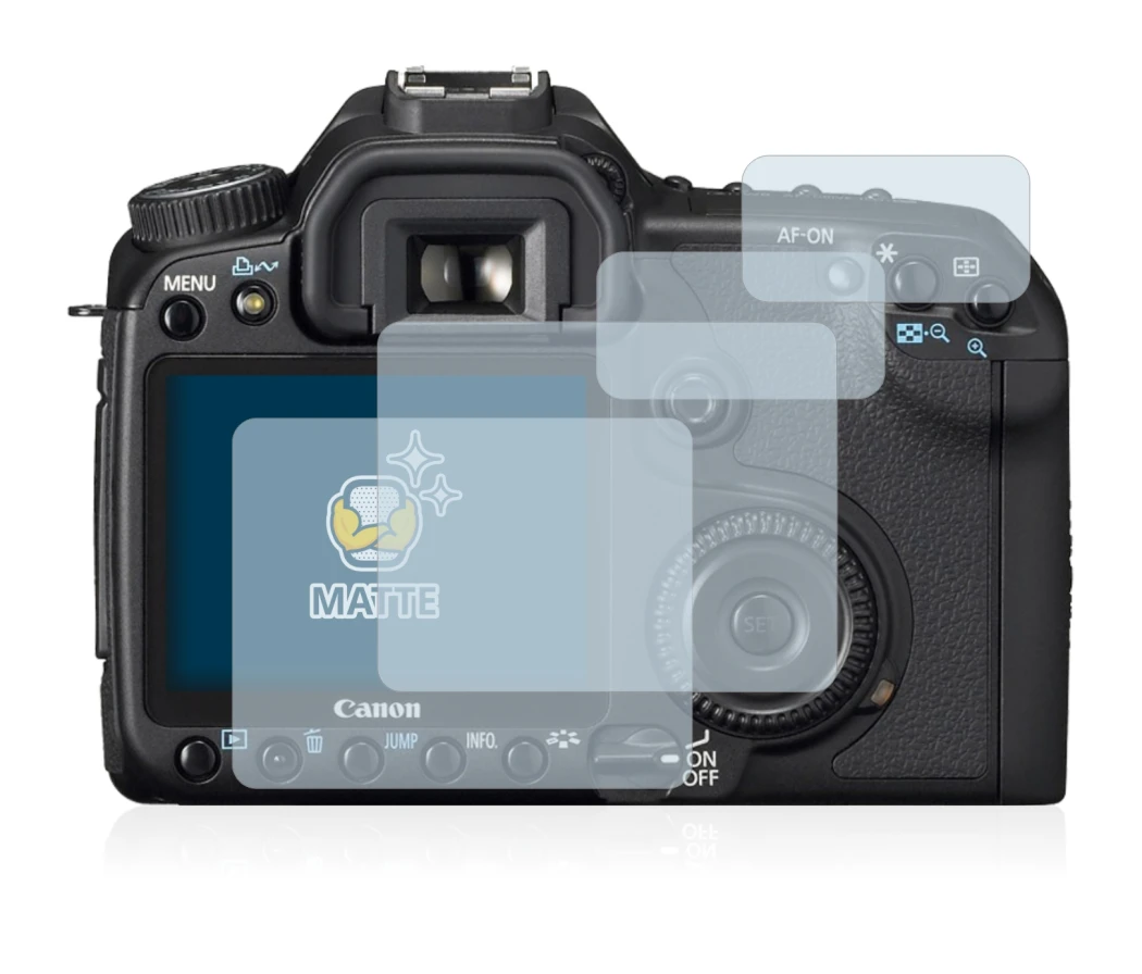 Immagine del dispositivo Canon EOS 40D con un'ampia varietà di protezioni per lo schermo.