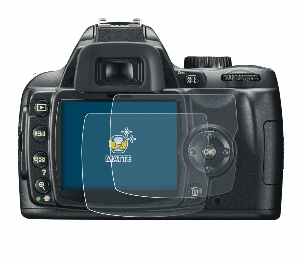 Immagine del dispositivo Nikon D60 con un'ampia varietà di protezioni per lo schermo.