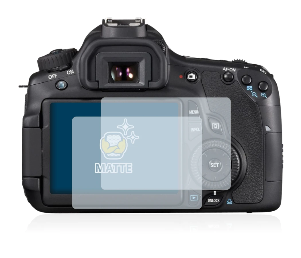 Immagine del dispositivo Canon EOS 60D con un'ampia varietà di protezioni per lo schermo.