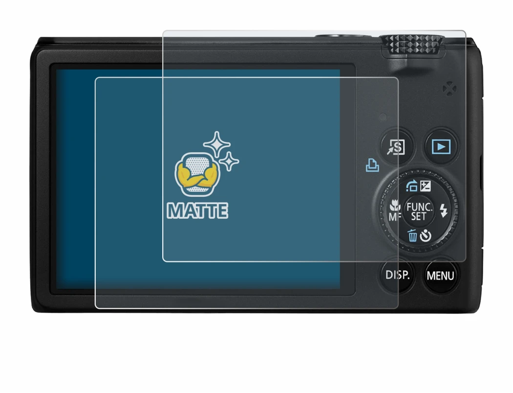 Immagine del dispositivo Canon PowerShot S95 con un'ampia varietà di protezioni per lo schermo.