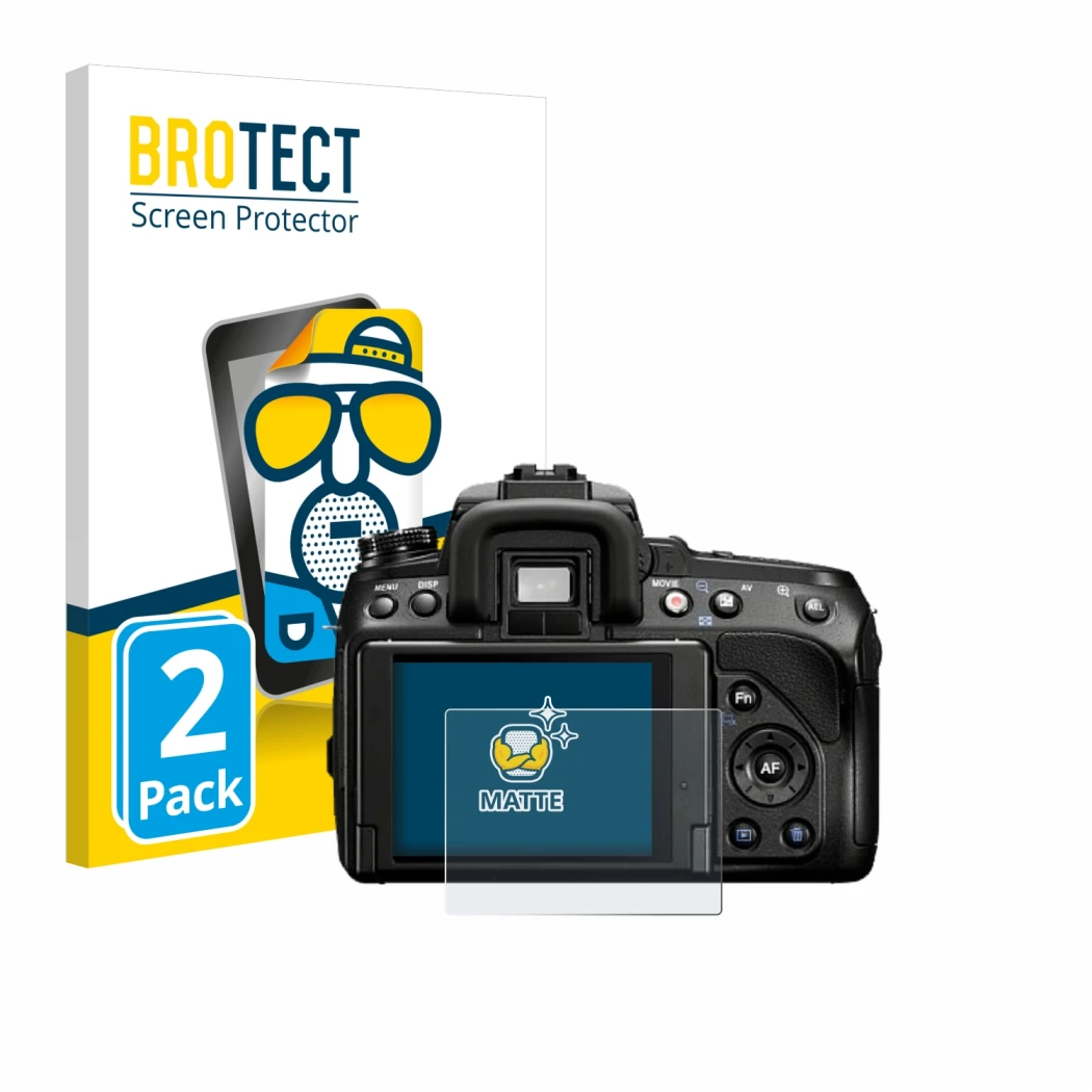 Parte frontale di una confezione del prodotto con il logo del marchio BROTECT. Accanto è raffigurato il dispositivo Sony Alpha