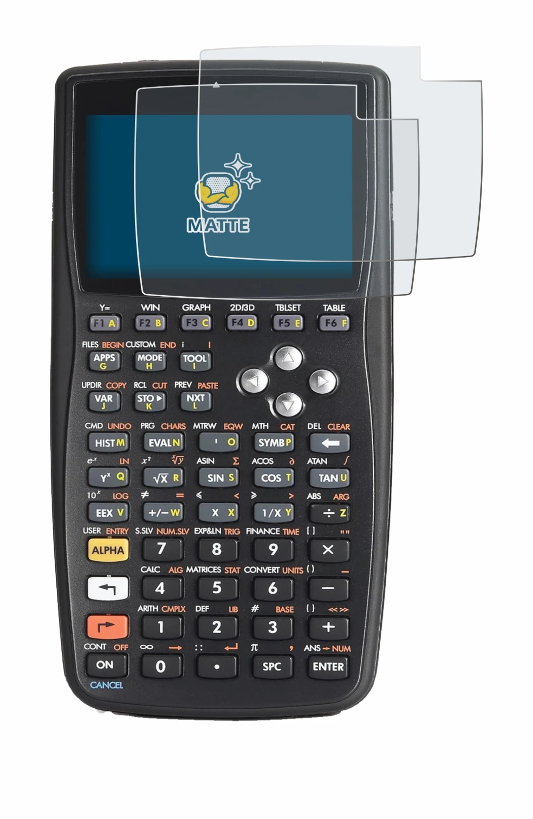 Immagine del dispositivo HP 50g F2229AA#UUZ con un'ampia varietà di protezioni per lo schermo.