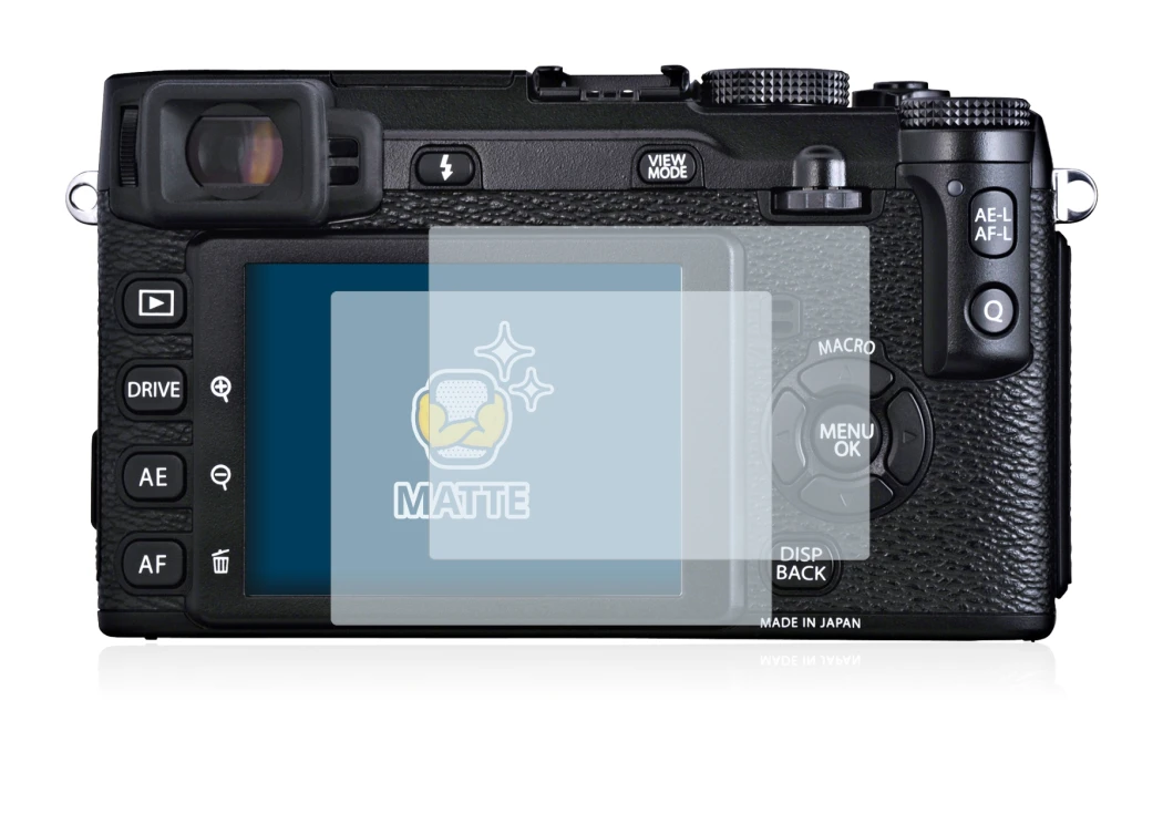 Immagine del dispositivo Fujifilm X-E1 con un'ampia varietà di protezioni per lo schermo.