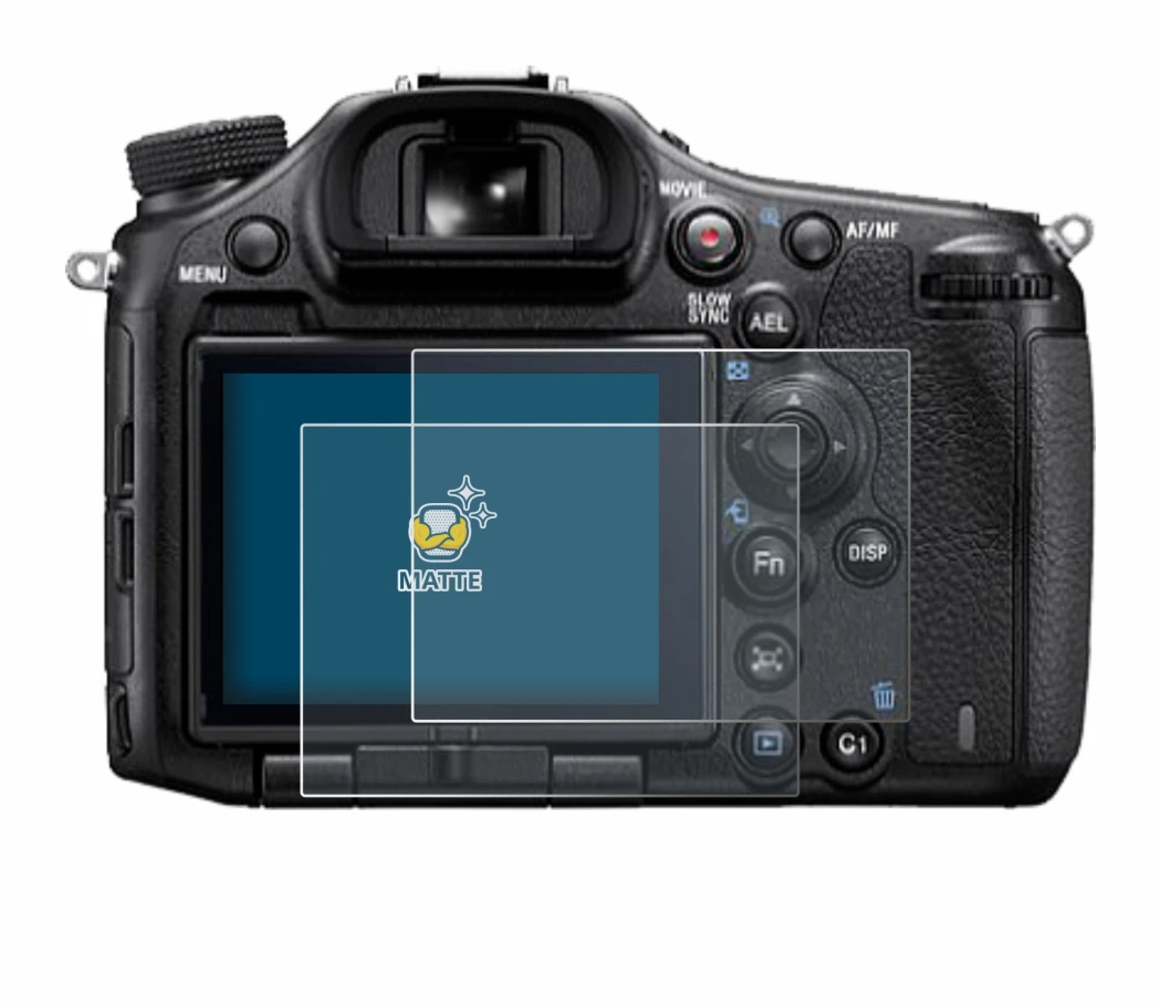Immagine del dispositivo Sony Alpha 99 con un'ampia varietà di protezioni per lo schermo.