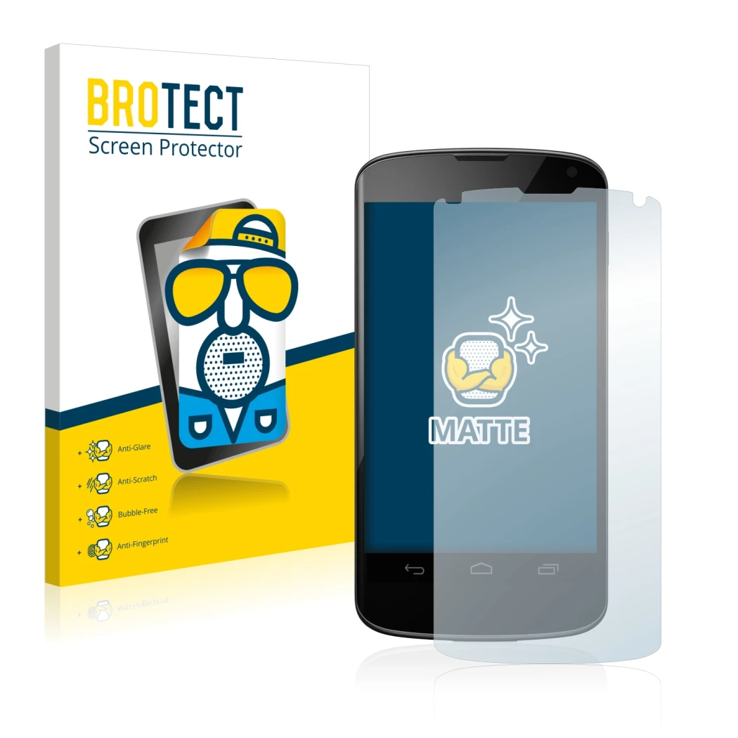 Parte frontale di una confezione del prodotto con il logo del marchio BROTECT. Accanto è raffigurato il dispositivo Google Nex