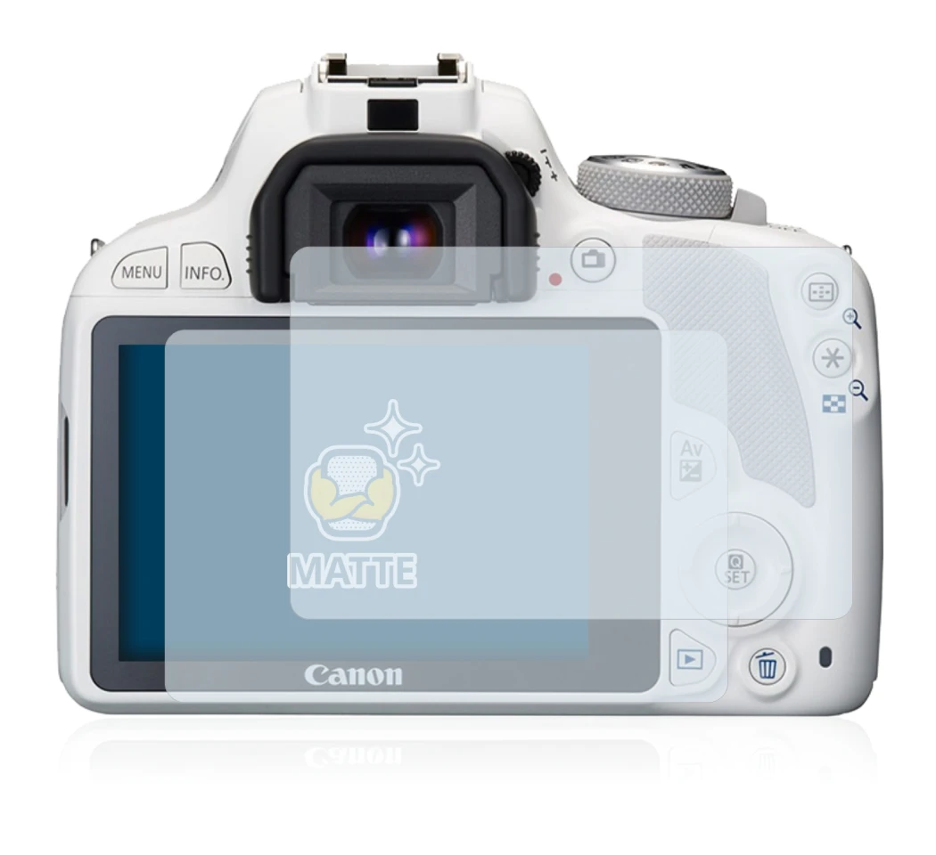 Immagine del dispositivo Canon EOS 100D con un'ampia varietà di protezioni per lo schermo.