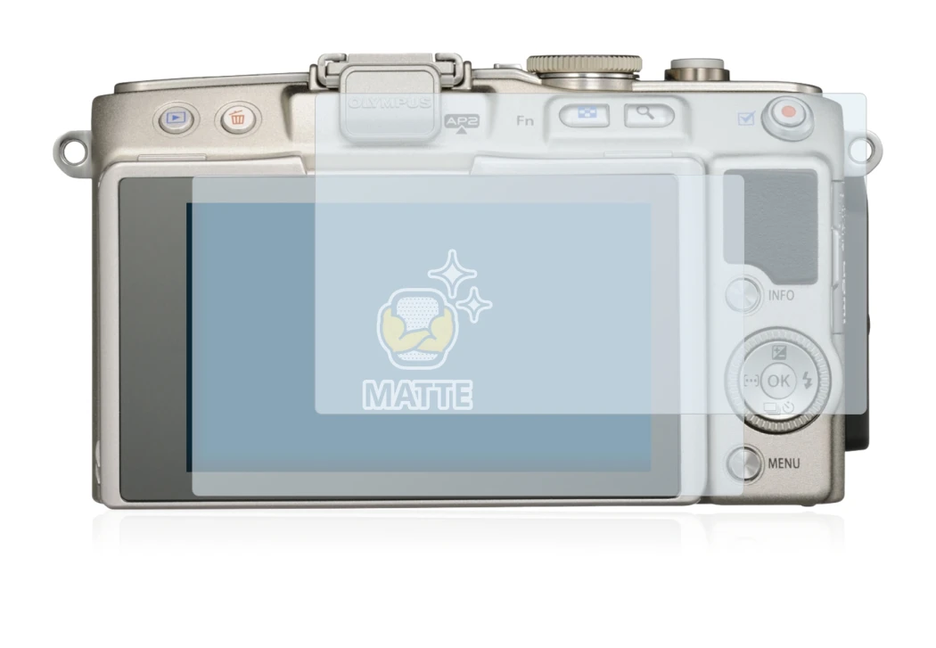 Immagine del dispositivo Olympus PEN E-PL6 con un'ampia varietà di protezioni per lo schermo.