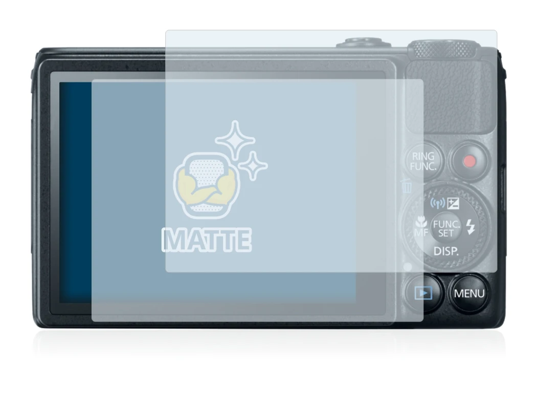 Immagine del dispositivo Canon PowerShot S120 con un'ampia varietà di protezioni per lo schermo.