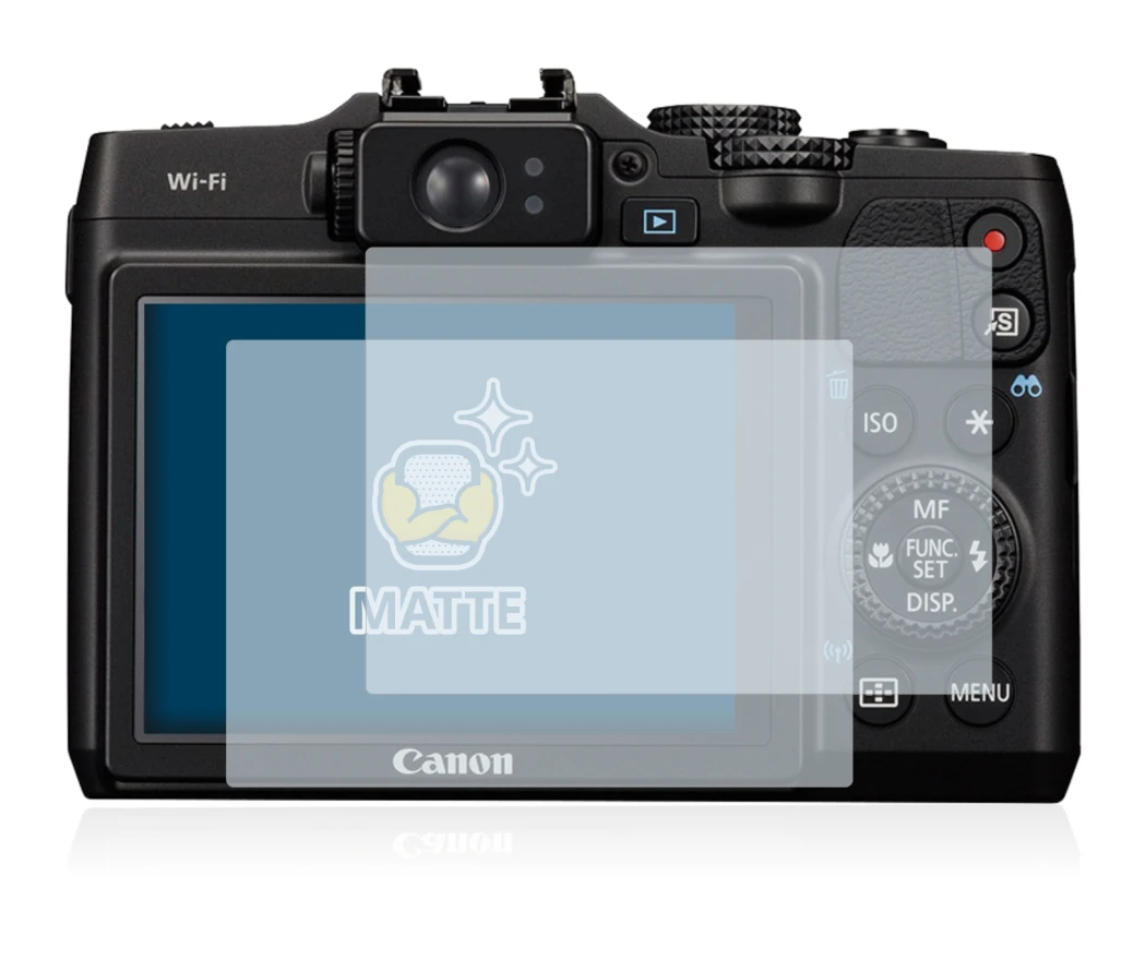 Immagine del dispositivo Canon PowerShot G16 con un'ampia varietà di protezioni per lo schermo.
