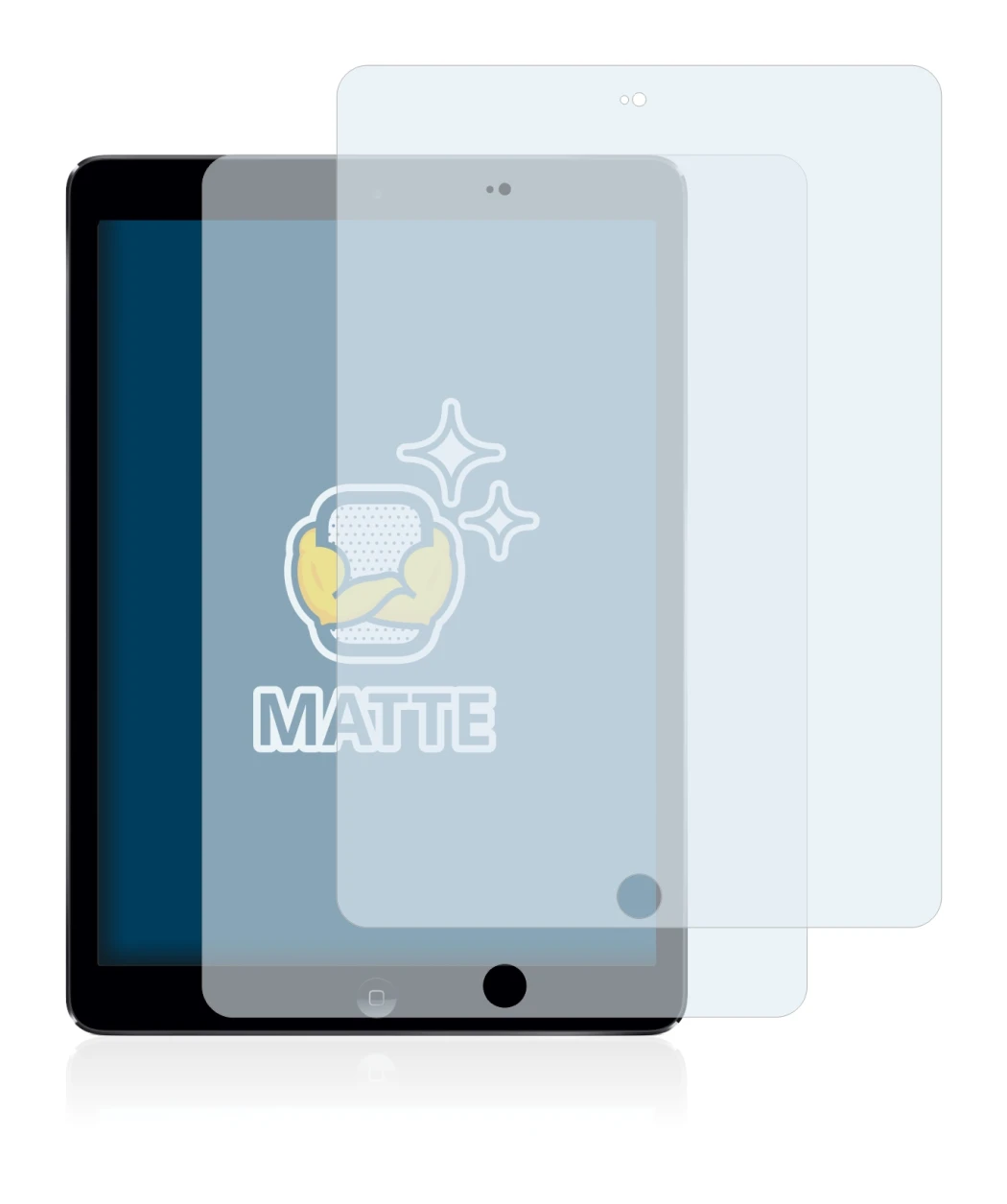 Immagine del dispositivo Apple iPad Air 2013 con un'ampia varietà di protezioni per lo schermo.