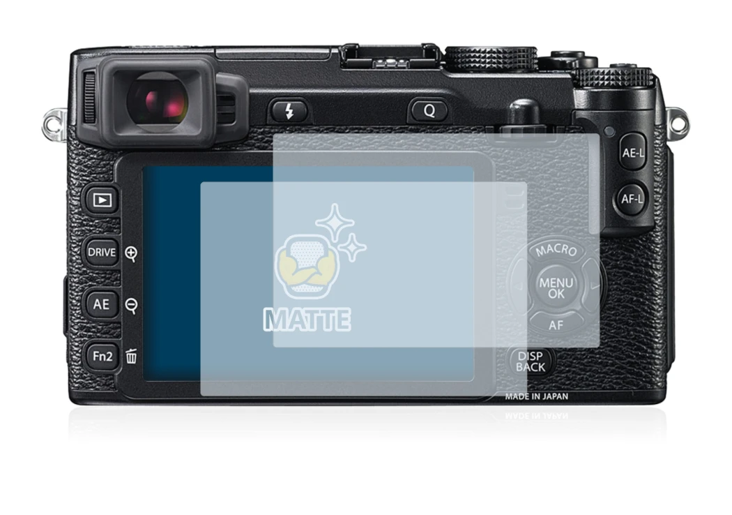 Immagine del dispositivo Fujifilm X-E2 con un'ampia varietà di protezioni per lo schermo.