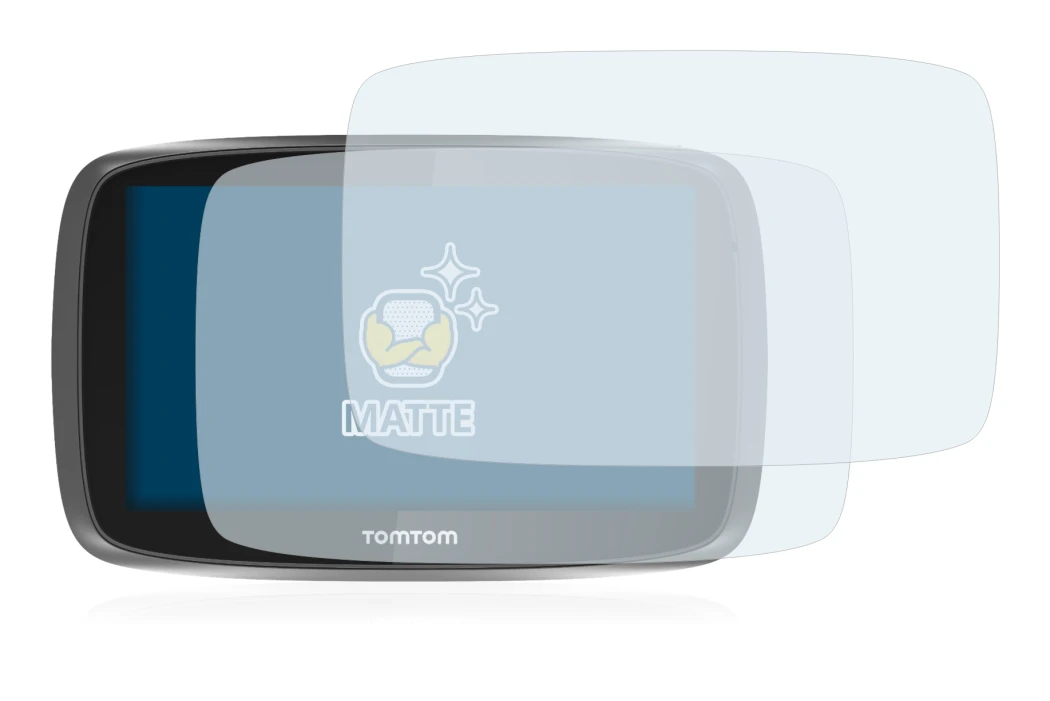 Immagine del dispositivo TomTom GO 5000 con un'ampia varietà di protezioni per lo schermo.