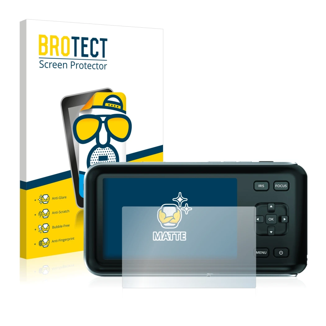 Parte frontale di una confezione del prodotto con il logo del marchio BROTECT. Accanto è raffigurato il dispositivo Blackmagic