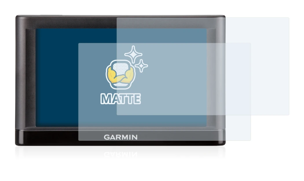 Immagine del dispositivo Garmin nüvi 55LT con un'ampia varietà di protezioni per lo schermo.