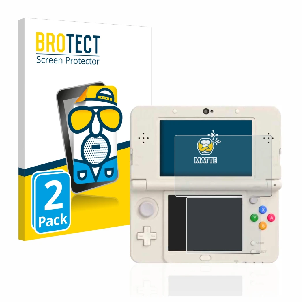 Parte frontale di una confezione del prodotto con il logo del marchio BROTECT. Accanto è raffigurato il dispositivo Nintendo N