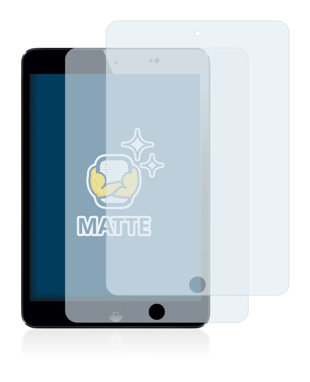 Immagine del dispositivo Apple iPad Mini 3 2014 con un'ampia varietà di protezioni per lo schermo.