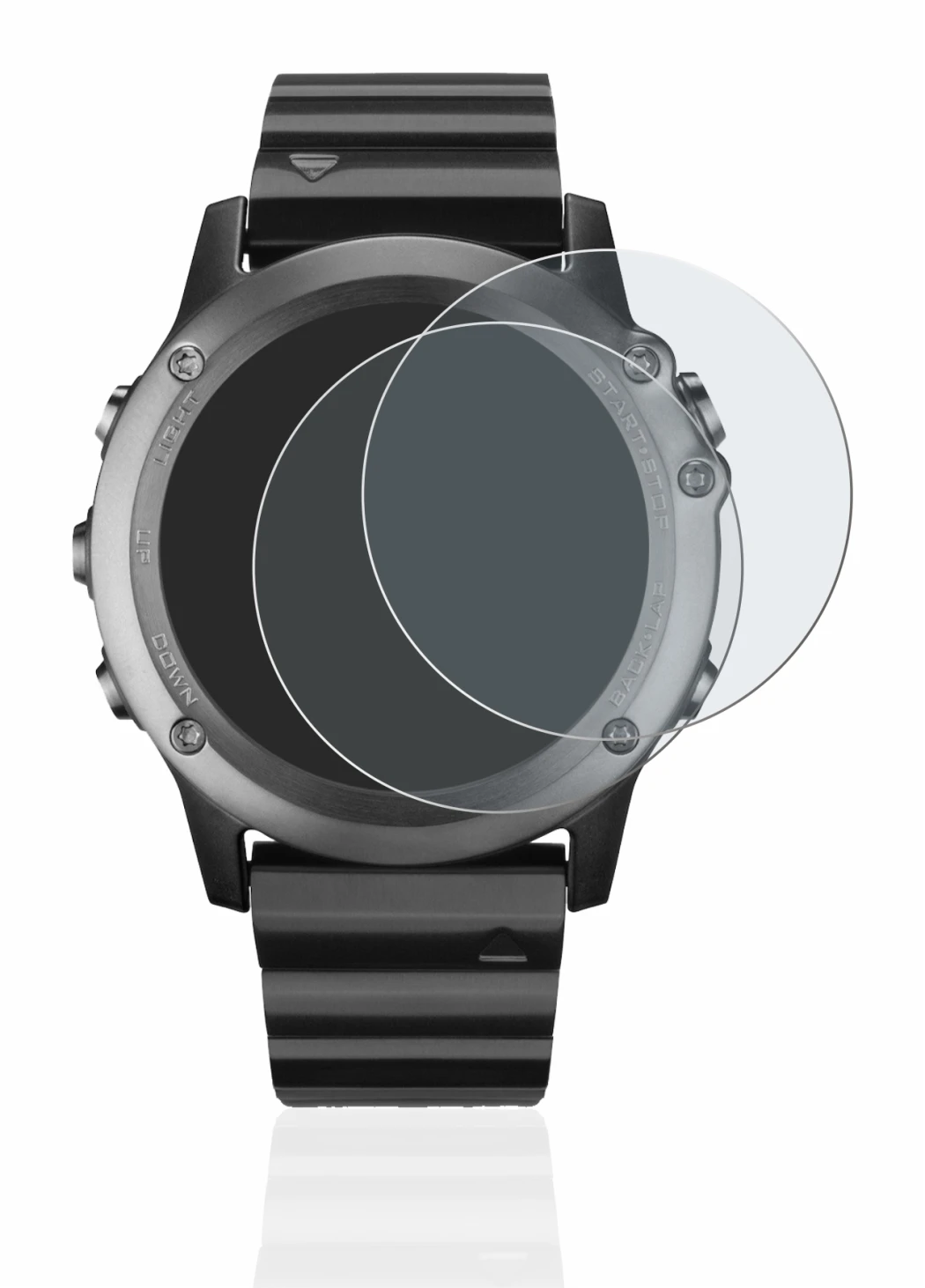 Immagine del dispositivo Garmin Fenix 3 con un'ampia varietà di protezioni per lo schermo.
