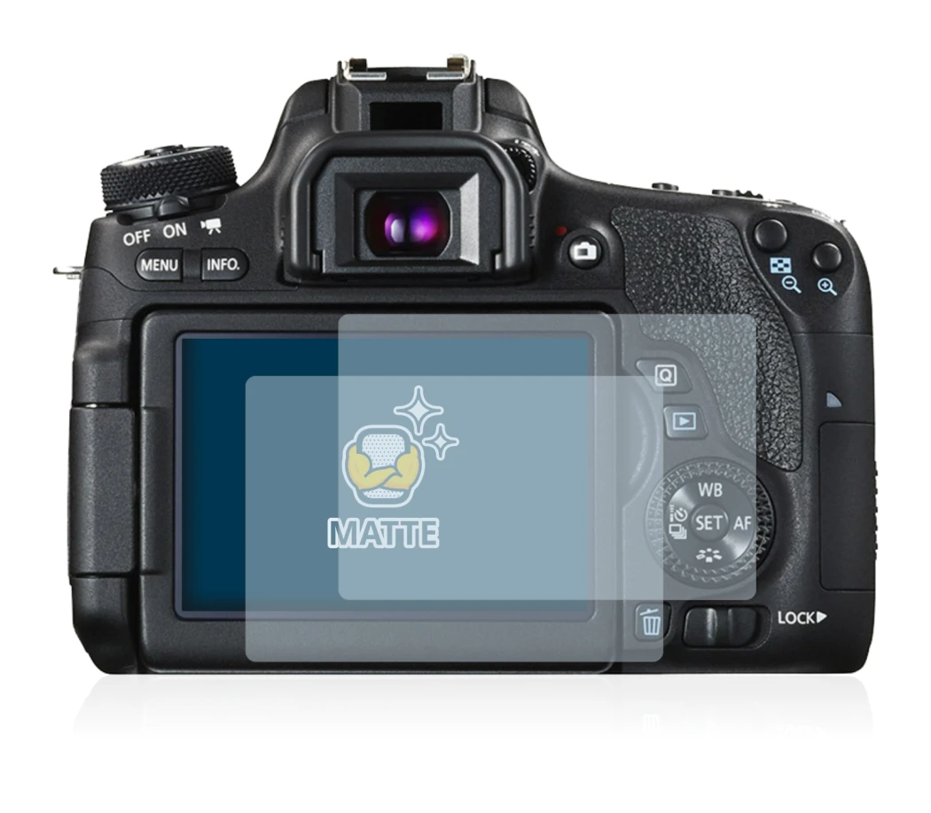 Immagine del dispositivo Canon EOS 760D con un'ampia varietà di protezioni per lo schermo.