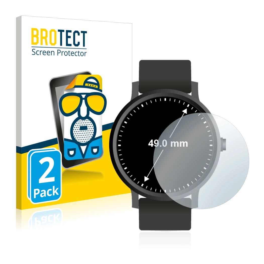 Parte frontale di una confezione del prodotto con il logo del marchio BROTECT. Accanto è raffigurato il dispositivo Orologi (C