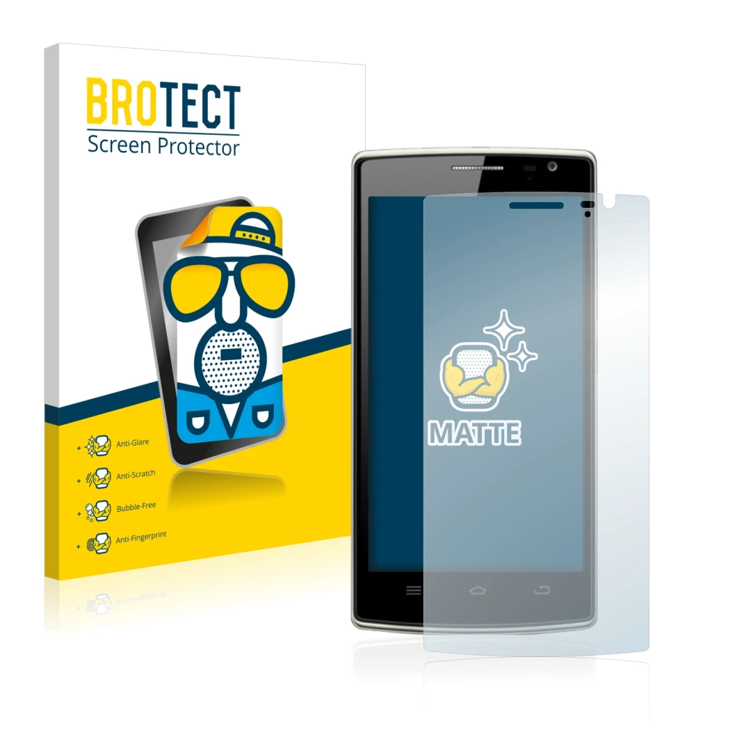 Parte frontale di una confezione del prodotto con il logo del marchio BROTECT. Accanto è raffigurato il dispositivo THL 5000T 