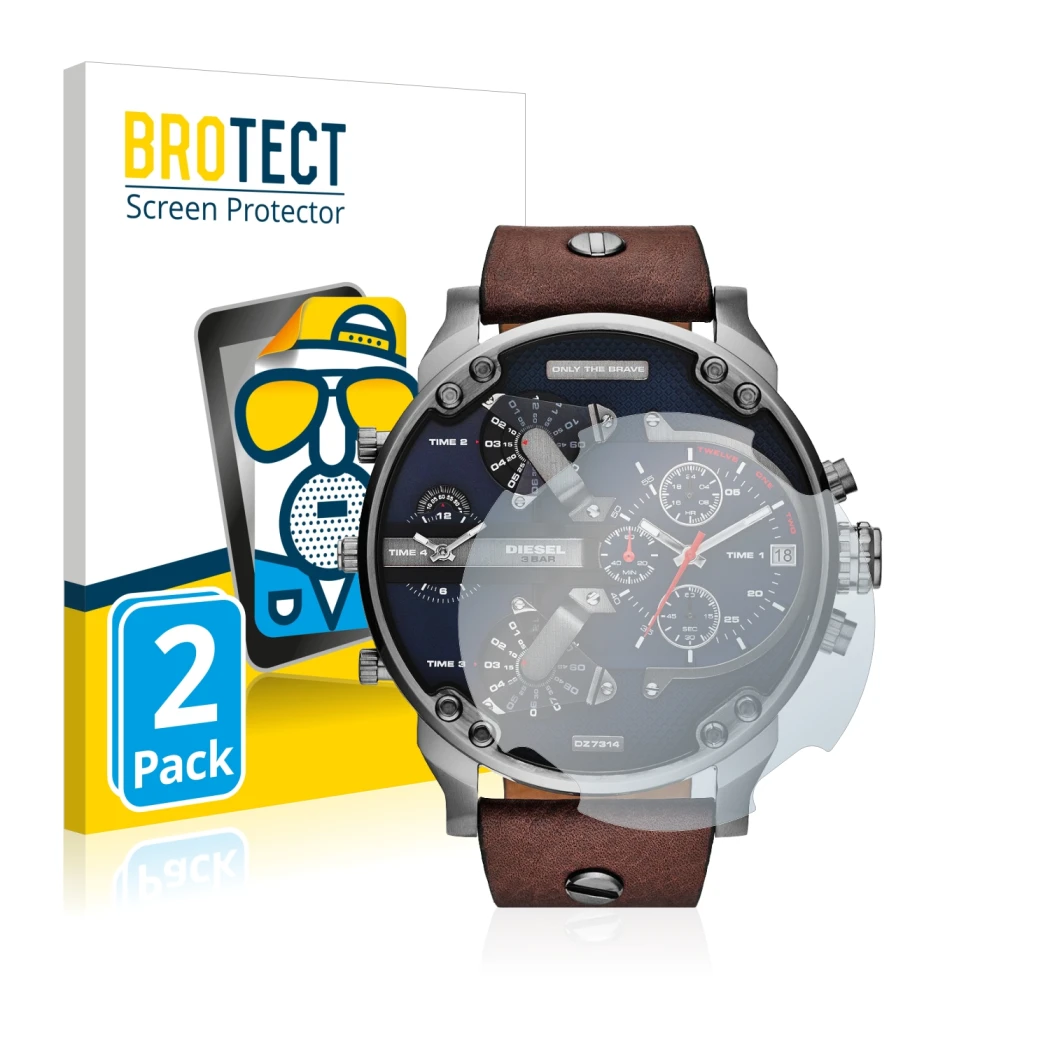 Parte frontale di una confezione del prodotto con il logo del marchio BROTECT. Accanto è raffigurato il dispositivo Diesel DZ7