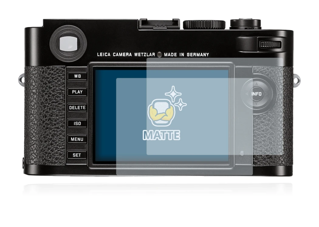Immagine del dispositivo Leica M (Typ 262) con un'ampia varietà di protezioni per lo schermo.