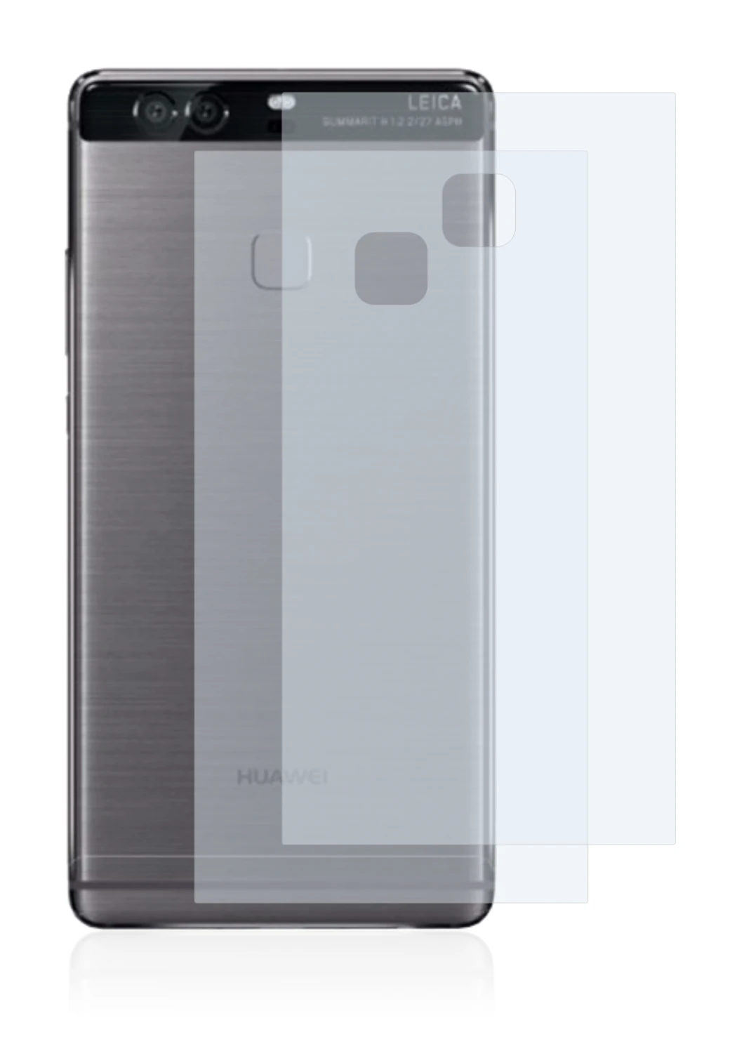 Immagine del dispositivo Huawei P9 Plus (Posteriore) con un'ampia varietà di protezioni per lo schermo.