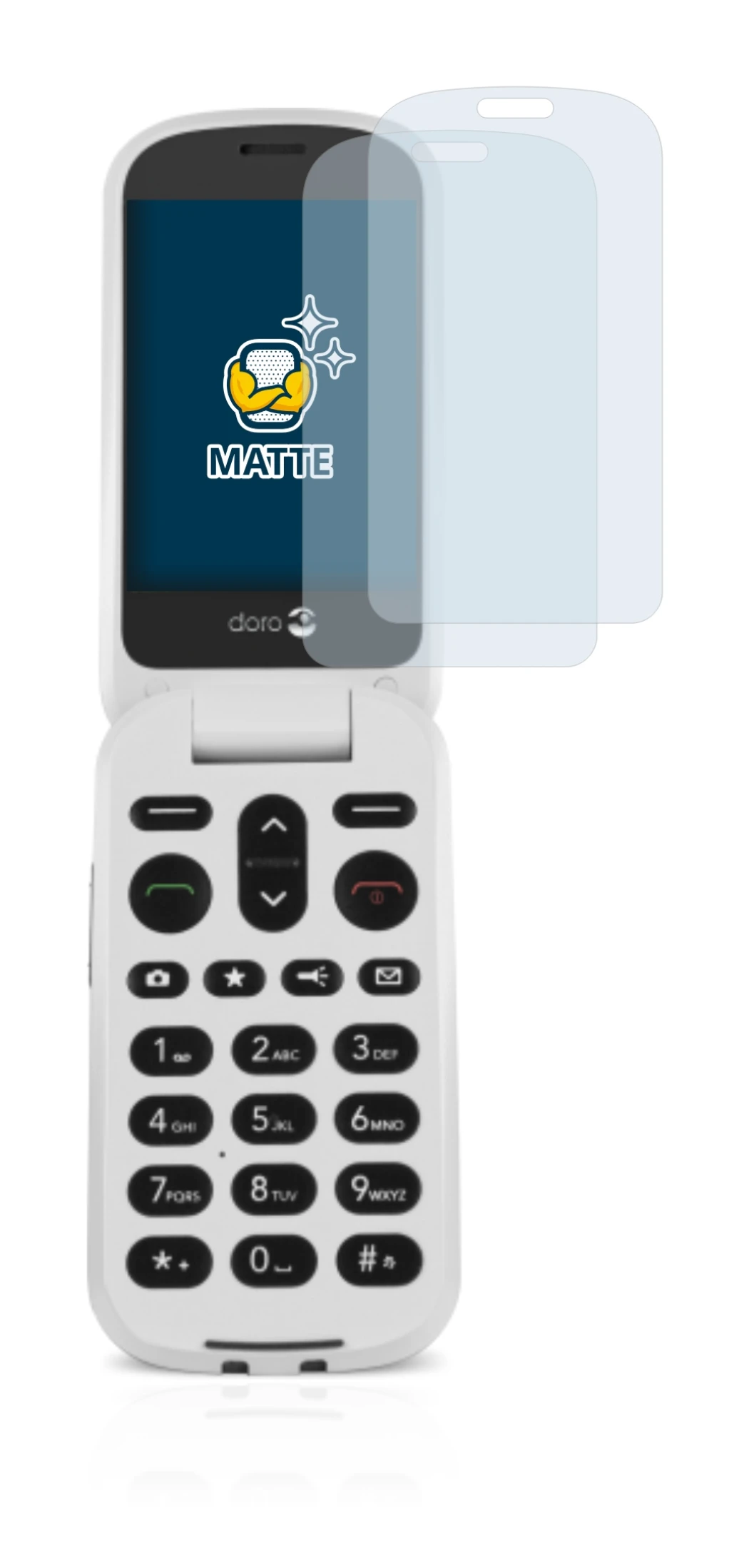 Immagine del dispositivo Doro 6050 con un'ampia varietà di protezioni per lo schermo.