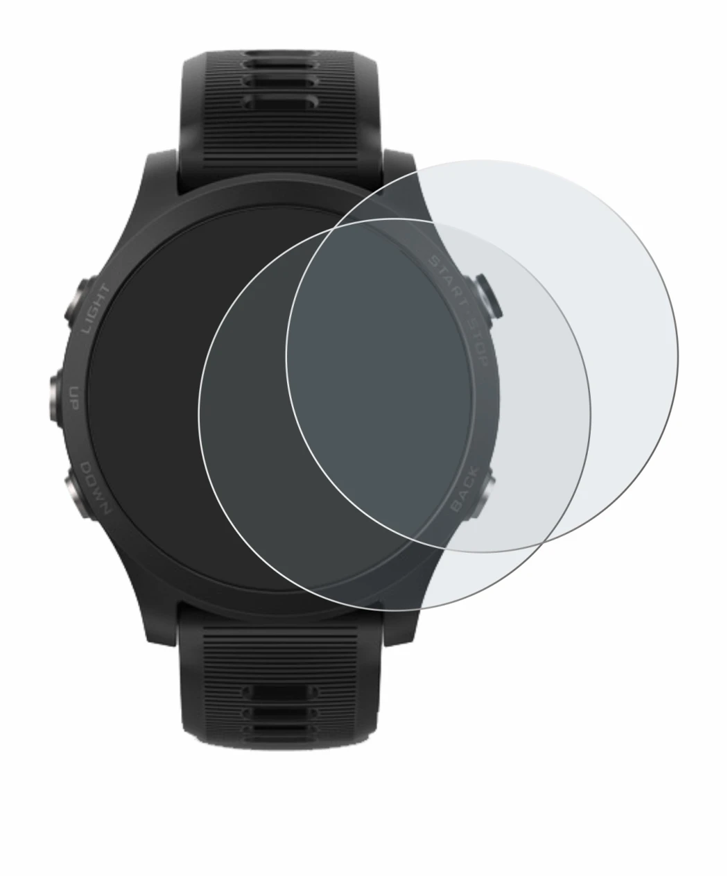 Immagine del dispositivo Garmin Forerunner 935 con un'ampia varietà di protezioni per lo schermo.
