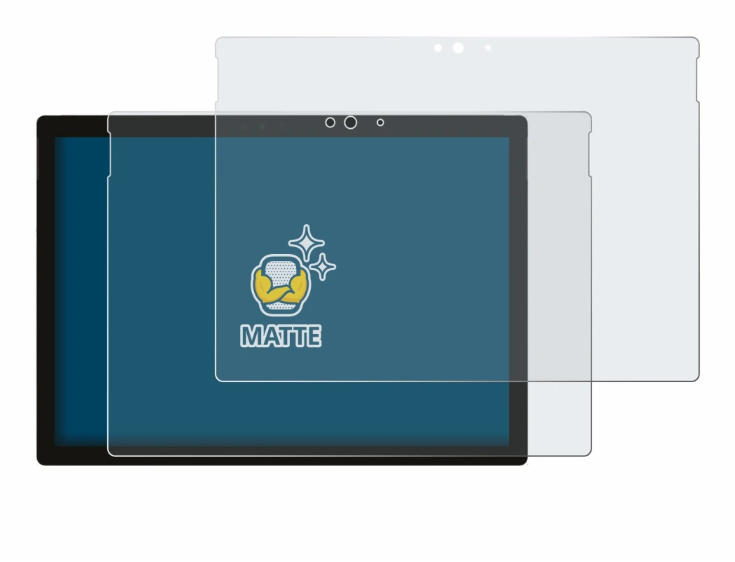 Immagine del dispositivo Microsoft Surface Pro 5 2017 con un'ampia varietà di protezioni per lo schermo.