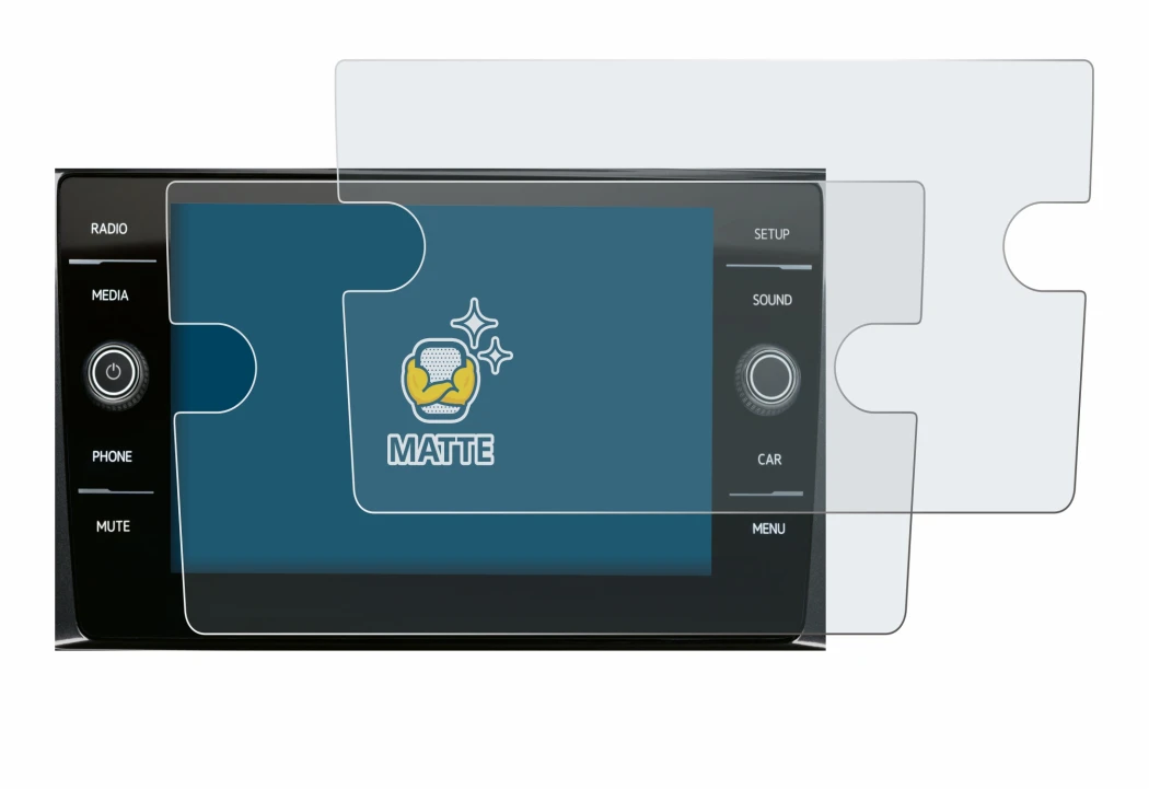 Immagine del dispositivo Volkswagen Composition Media 2017 con un'ampia varietà di protezioni per lo schermo.