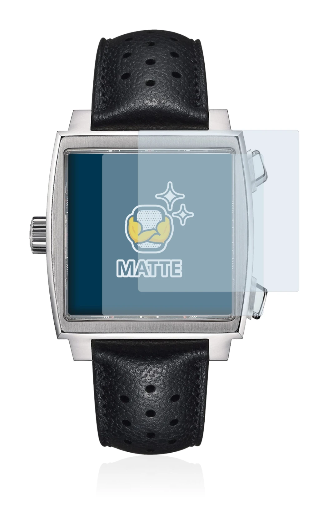 Immagine del dispositivo TAG Heuer Monaco (39 mm) con un'ampia varietà di protezioni per lo schermo.