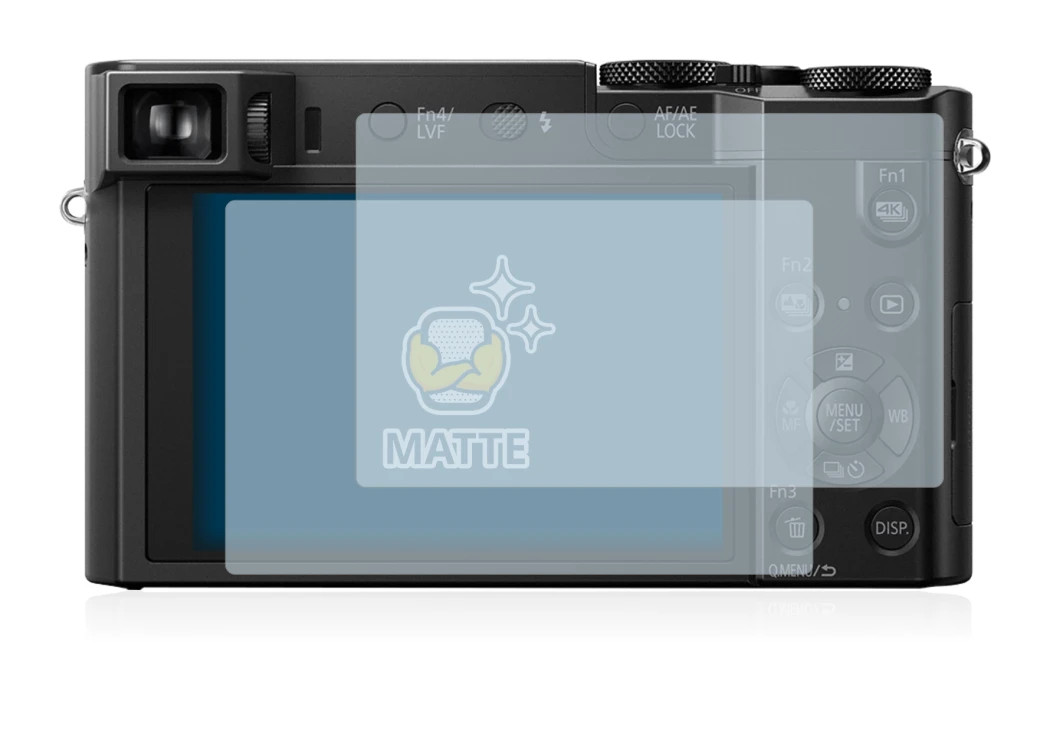 Immagine del dispositivo Panasonic Lumix DMC-TZ100 con un'ampia varietà di protezioni per lo schermo.