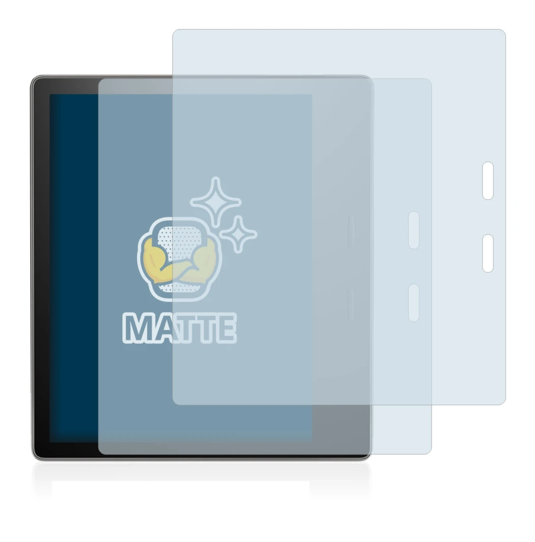 Immagine del dispositivo Amazon Kindle Oasis 2017 (9a Gen.) con un'ampia varietà di protezioni per lo schermo.