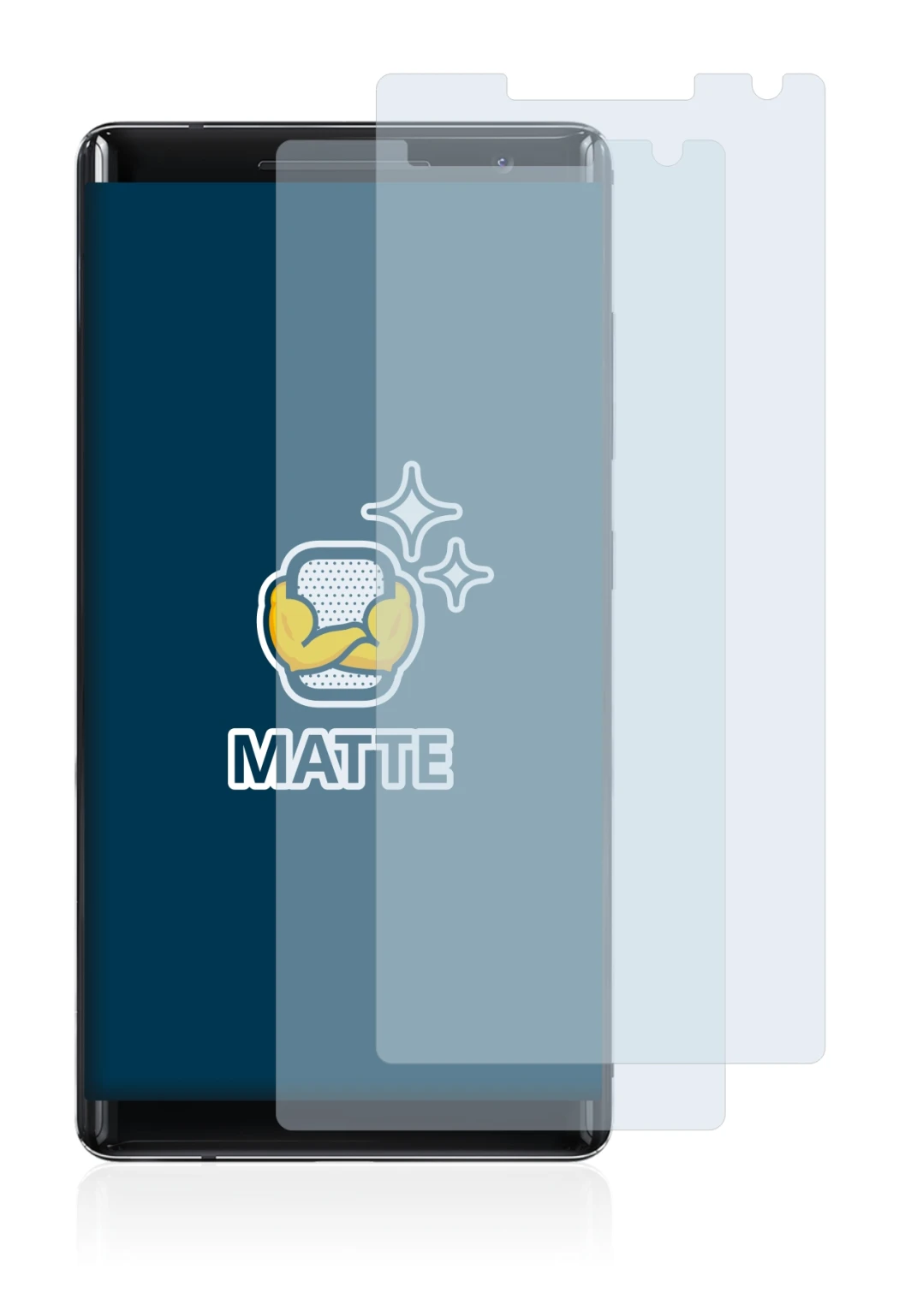 Immagine del dispositivo Nokia 8 Sirocco con un'ampia varietà di protezioni per lo schermo.