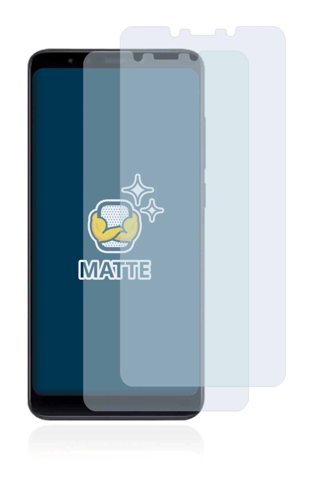 Immagine del dispositivo Xiaomi Mi A2 con un'ampia varietà di protezioni per lo schermo.