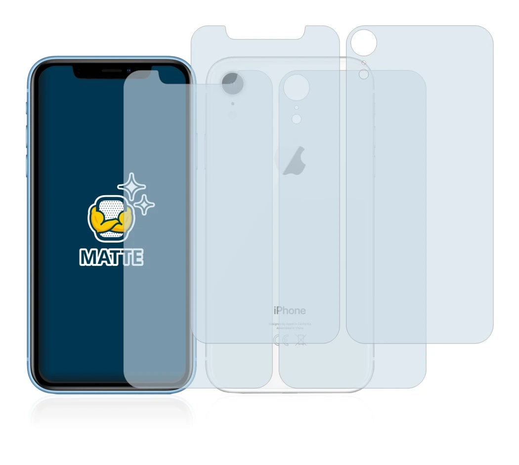 Immagine del dispositivo Apple iPhone XR (Fronte+Retro) con un'ampia varietà di protezioni per lo schermo.