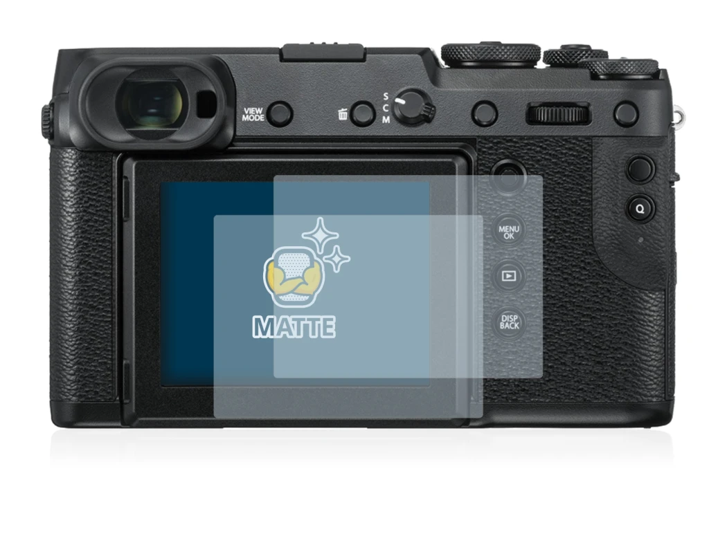 Immagine del dispositivo Fujifilm GFX 50R con un'ampia varietà di protezioni per lo schermo.