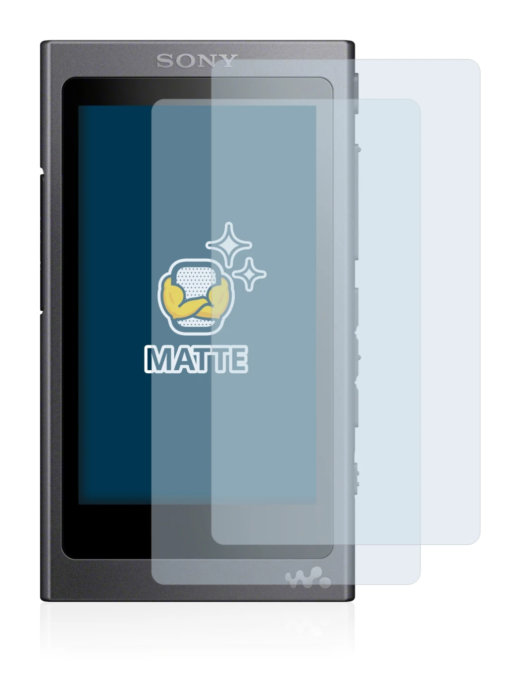 Immagine del dispositivo Sony Walkman A40 con un'ampia varietà di protezioni per lo schermo.