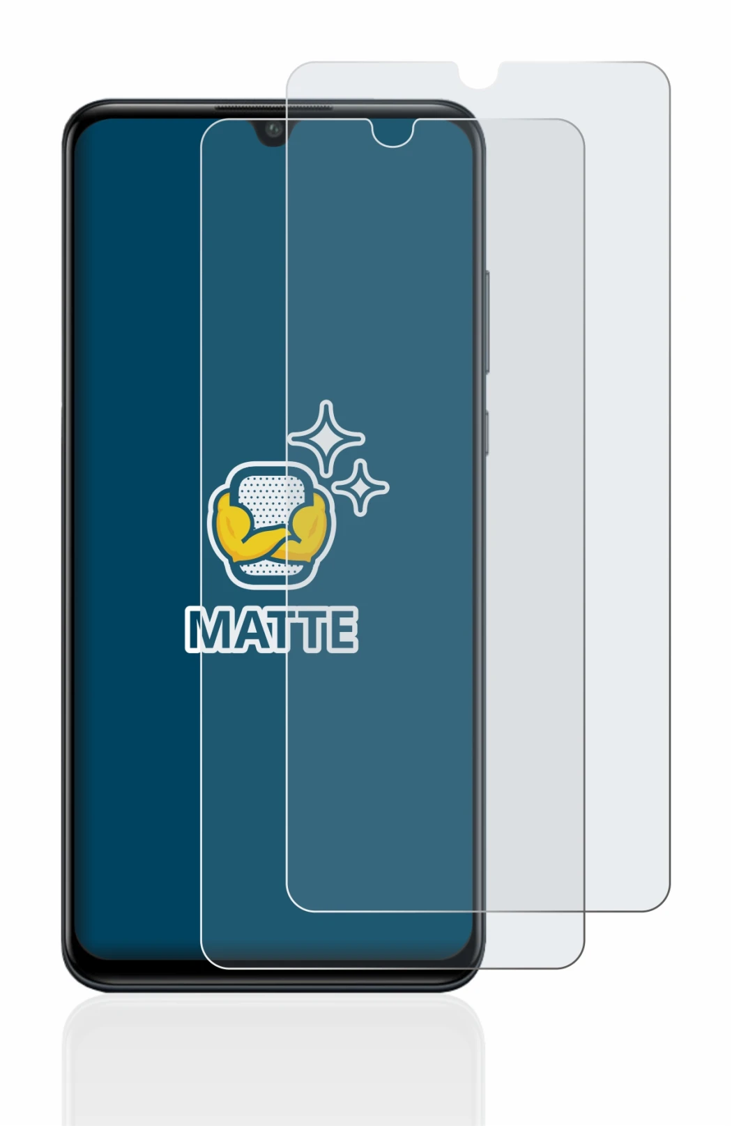 Immagine del dispositivo Huawei P30 lite con un'ampia varietà di protezioni per lo schermo.