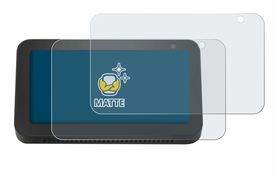 Immagine del dispositivo Amazon Echo Show 5 (2a Gen.) con un'ampia varietà di protezioni per lo schermo.